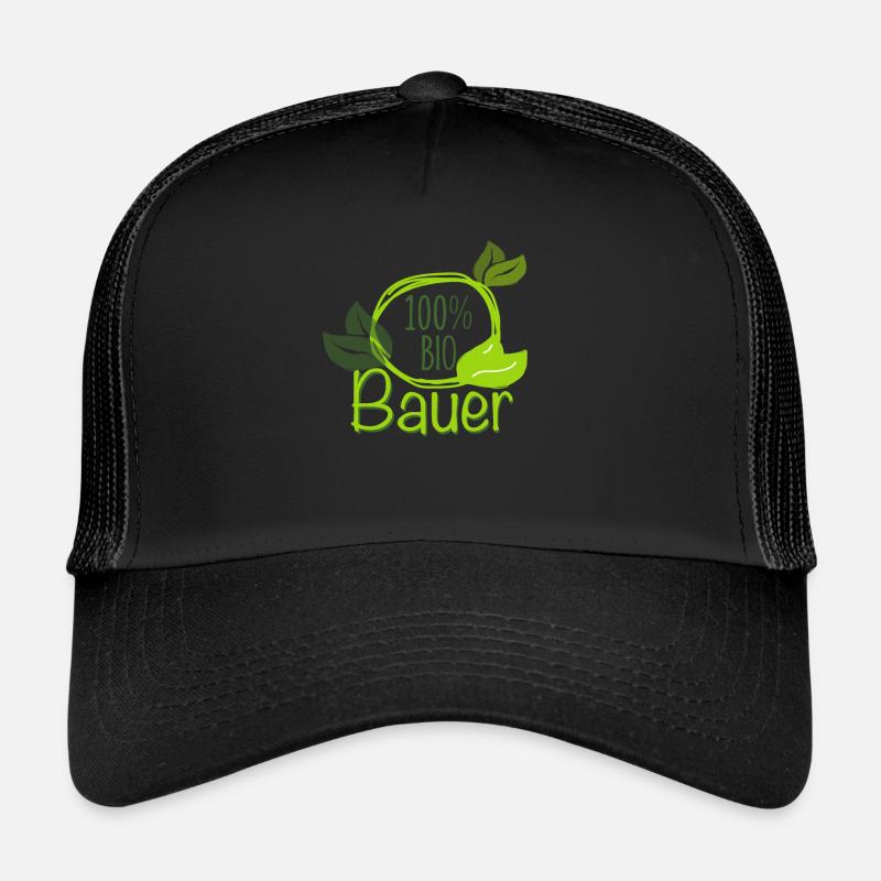 Bio Bauer Hobby Bauer Gemüse Selbstversorger Vegan - Trucker Cap - Schwarz/Schwarz