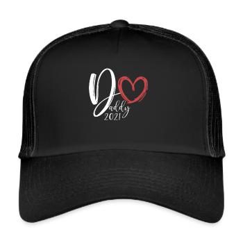 Daddy 2021 partner look expectant father gift - Trucker Cap - black/black - Front