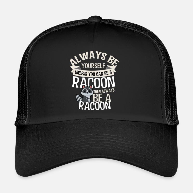 racoon - Trucker Cap - black/black
