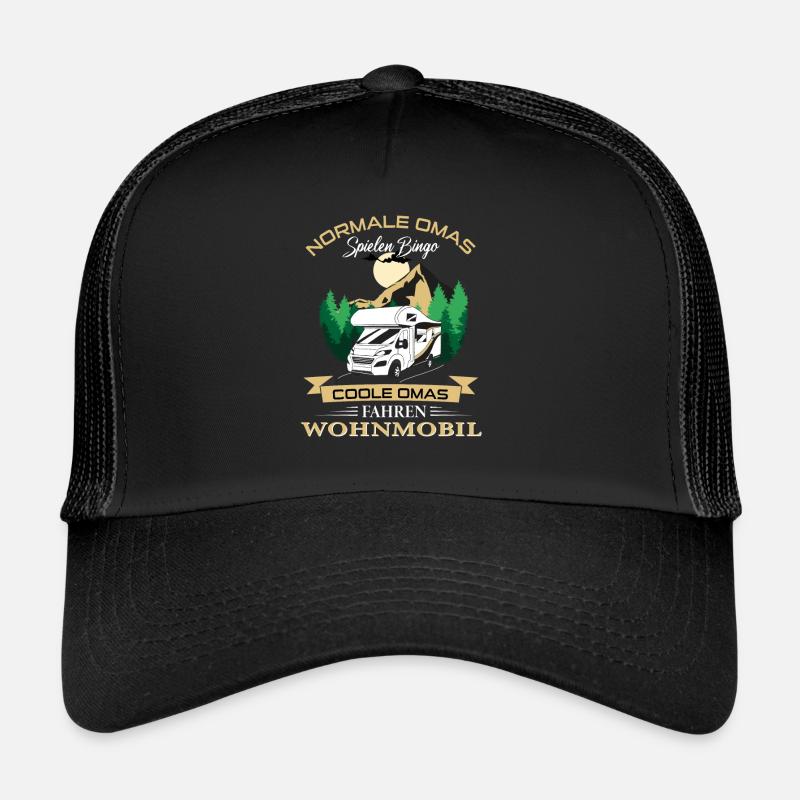 Coole Omas fahren Wohnmobil - Trucker Cap - Schwarz/Schwarz
