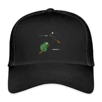 Caméléon ChameleOFF camouflage drôle reptile - Casquette trucker  - noir/noir - Devant