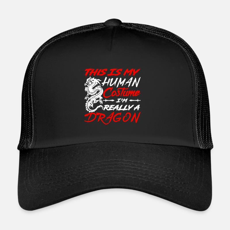 This Is My Human Costume Im Really A Dragon lustig Trucker Cap