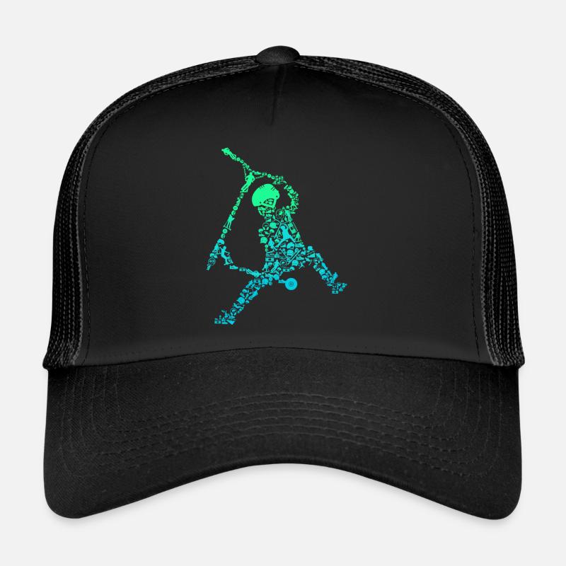 Scooter stunt kick scooter gift - Trucker Cap - black/black