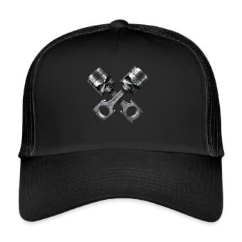Skull engine pistons - Trucker Cap - black/black - Front
