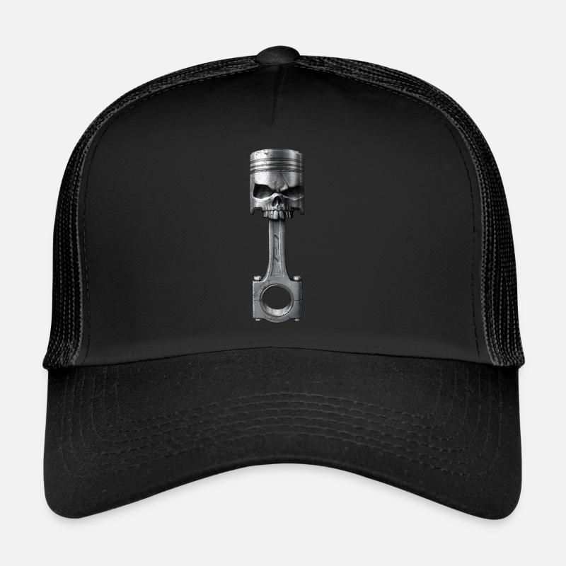 Piston de tête de mort - Casquette trucker  - noir/noir