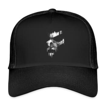 Abstract skull face - Trucker Cap - black/black - Front