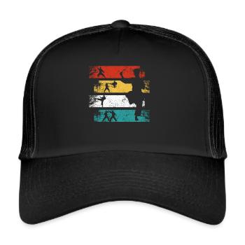 Vintage Judo Karate Martial Arts Retro Judoka - Trucker Cap - black/black - Front