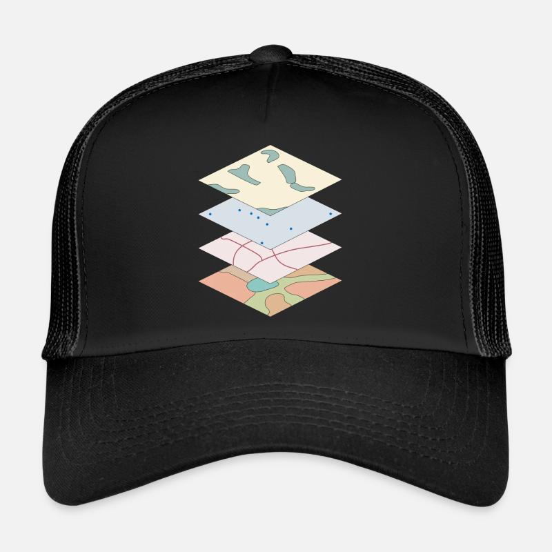 Kartographie - Trucker Cap - Schwarz/Schwarz