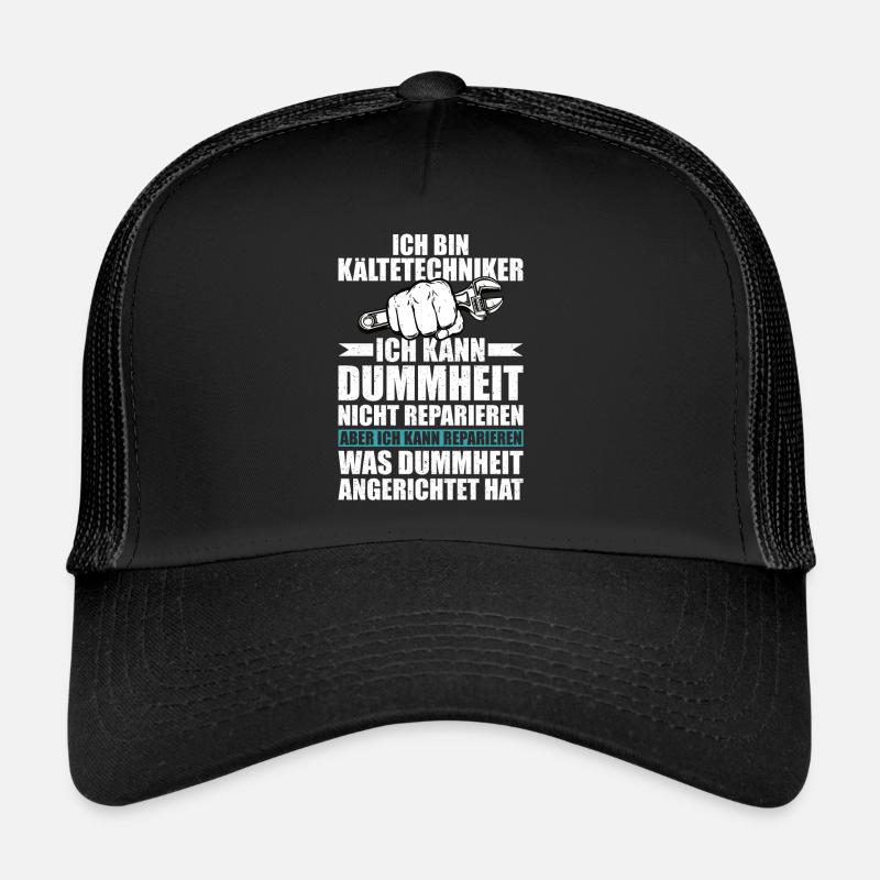 Kältetechniker Geschenk Klimatechniker - Trucker Cap - Schwarz/Schwarz