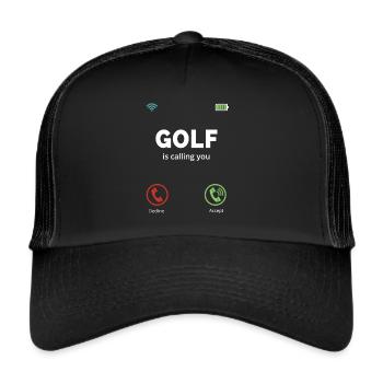 Golfspieler, Golfer und Golffan Geschenk - Golf - Trucker Cap - Schwarz/Schwarz - Vorne