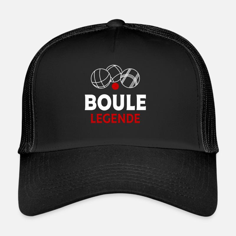 Boule Legende Boules Petanque Geschenk - Trucker Cap - Schwarz/Schwarz
