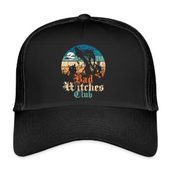 Imprimé Bad Witches Club - Casquette trucker  - noir/noir - Devant