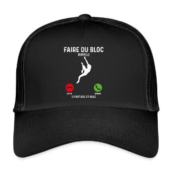 Faire du bloc Idée cadeau murale d'escalade - Trucker Cap - black/black - Front