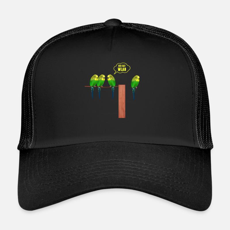 He has wifi budgie - Trucker Cap - black/black