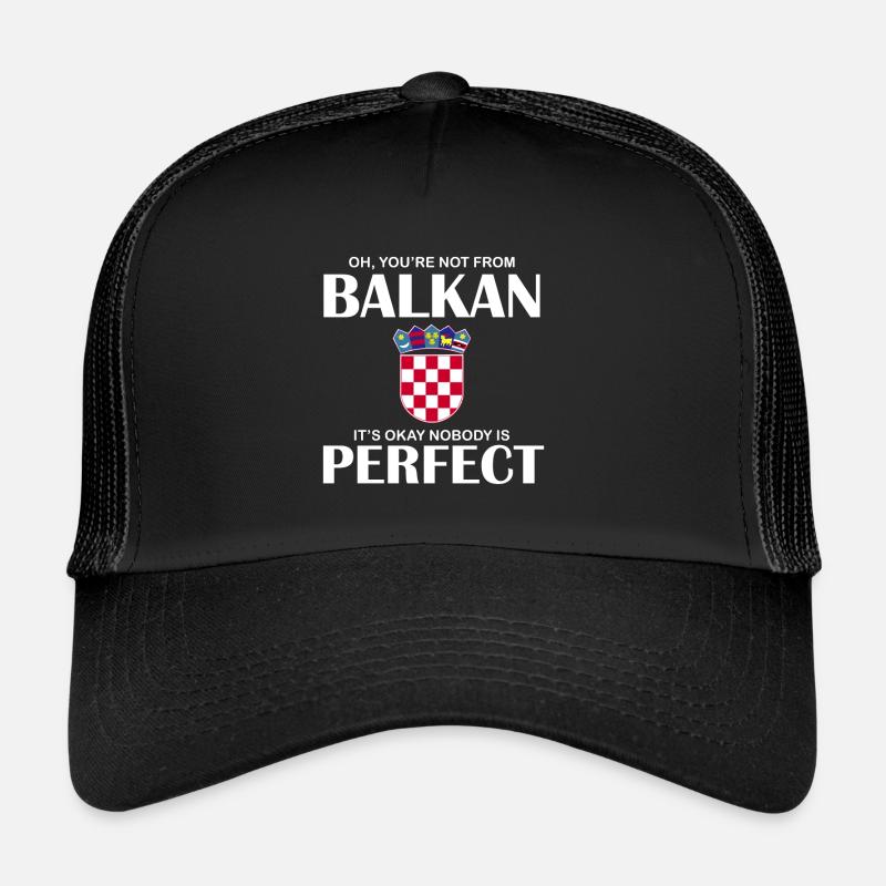 Hrvatska lustiges Kroatien Geschenkidee Croatia - Trucker Cap - Schwarz/Schwarz