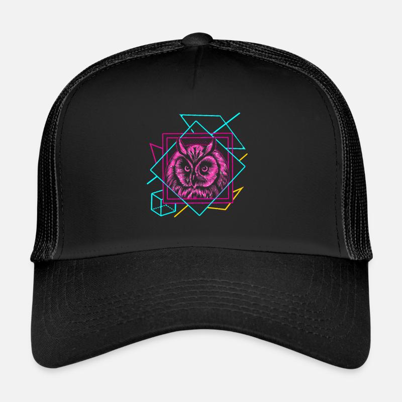 Eule - Trucker Cap - Schwarz/Schwarz