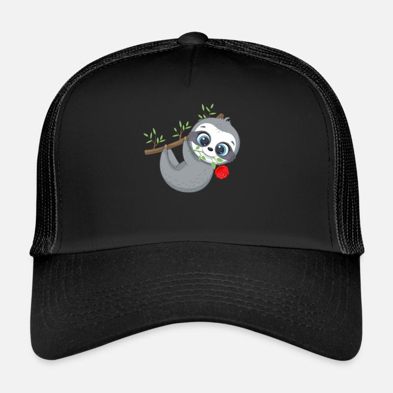 Valentine's day gift sloth with rose Trucker Cap