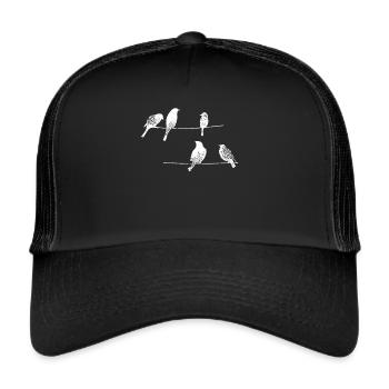 Oiseaux oiseaux - J'aime les oiseaux - Casquette trucker  - noir/noir - Devant