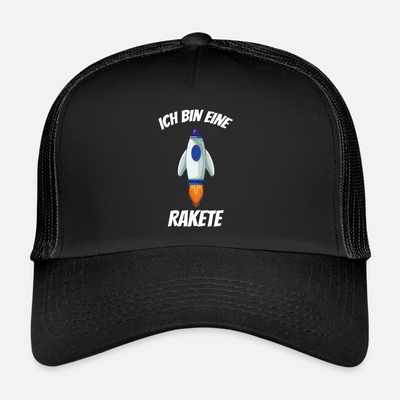 Ich bin eine Rakete - Trucker Cap - Schwarz/Schwarz