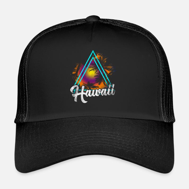 Hawaii - Trucker Cap - Schwarz/Schwarz