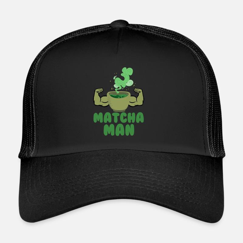 Matcha Man Lustiges Geschenk Grüner Teeblätter Trucker Cap