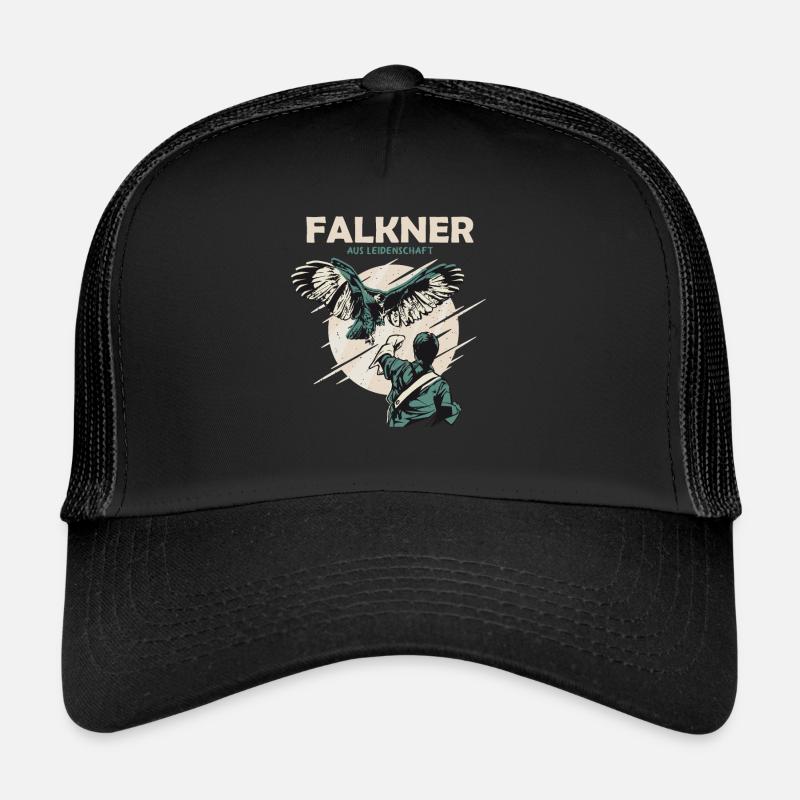 Falkner aus Leidenschaft - Trucker Cap - Schwarz/Schwarz