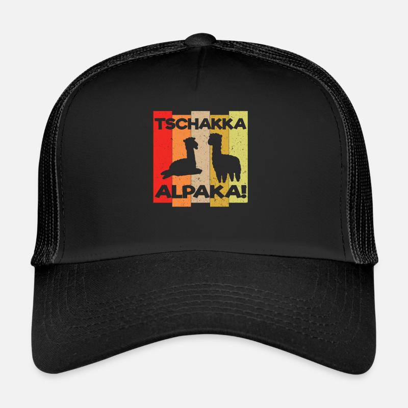Alpaca Lama Alpacas Tschakka Funny Gift Trucker Cap