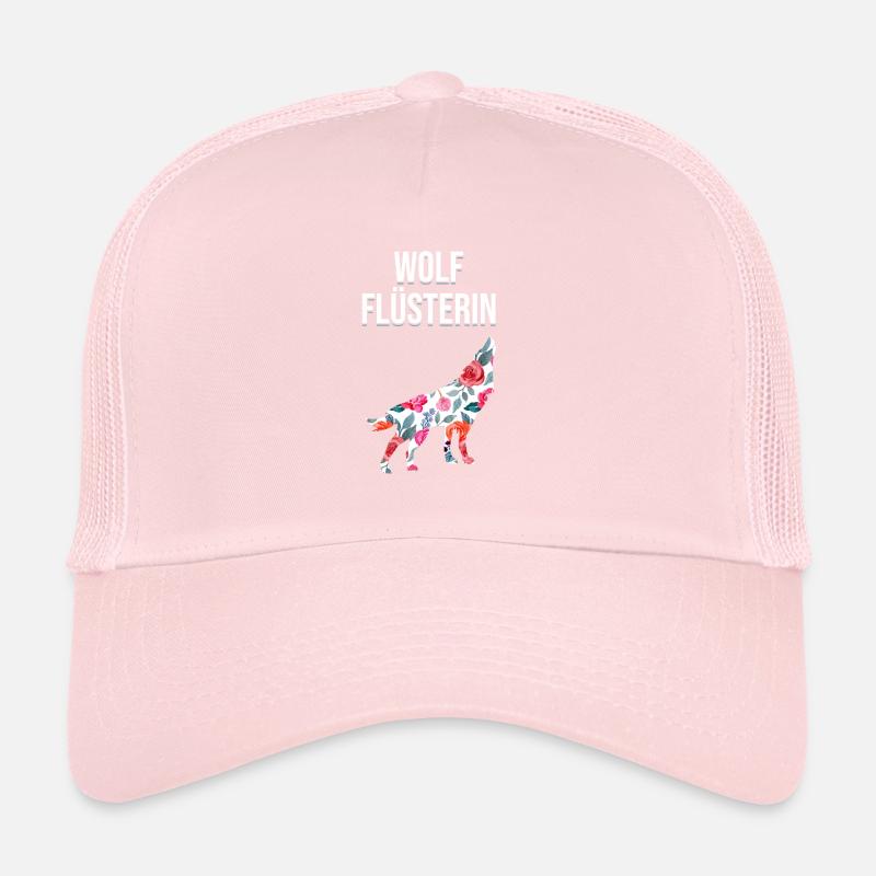 Loup Murmure Fleurs Roses Loup Hurlant Nature Casquette trucker 