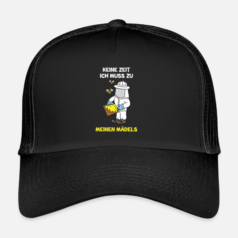 Keine Zeit ich muss zu meinen Mädels Imker Bienen - Trucker Cap - Schwarz/Schwarz