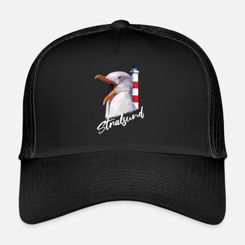 Stralsund Hansestadt Ostsee Geschenk - Trucker Cap - Schwarz/Schwarz
