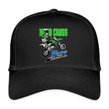 Kinder Motocross - KIDS MX - Trucker Cap - Schwarz/Schwarz - Vorne