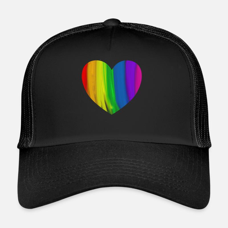 Rainbow heart homosexuality equality Trucker Cap