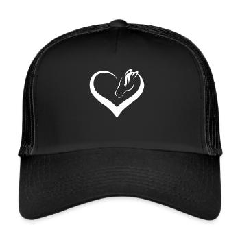 Horse Heart Horses Saying Gift - Trucker Cap - black/black - Front