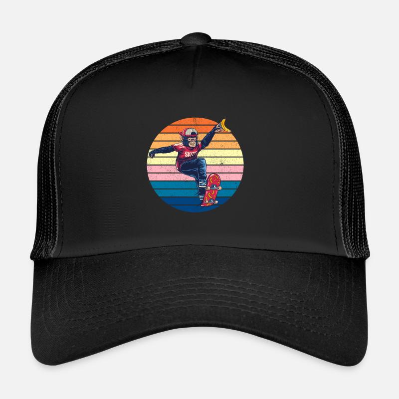 La peur du gorille-singe en skateboard Casquette trucker 