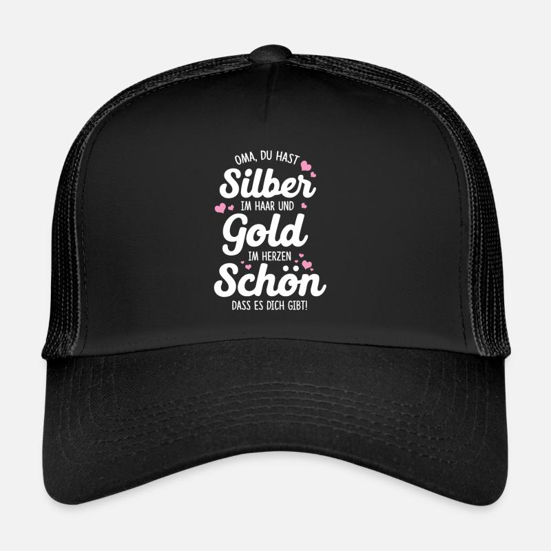 Oma Geschenk Omi Geschenk Beste Großmama - Trucker Cap - Schwarz/Schwarz
