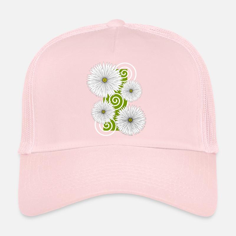 fleurs Marguerites fleurs blanches fleurs jardin printemps Casquette trucker 