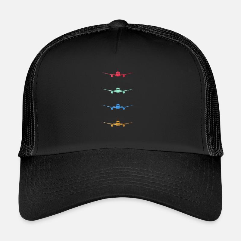 Avion pilote mobile - Casquette trucker  - noir/noir