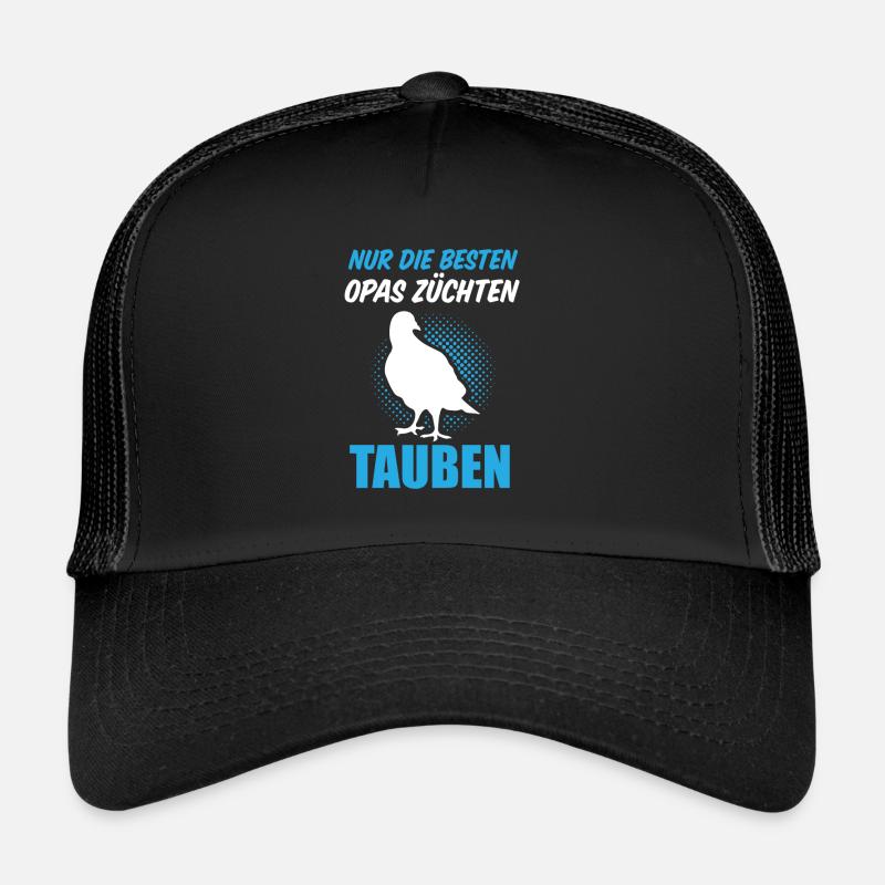 Opa Taubenzüchter Brieftauben Taube - Trucker Cap - Schwarz/Schwarz
