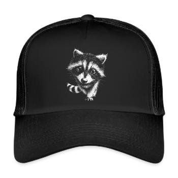 Raccoon baby - Trucker Cap - black/black - Front