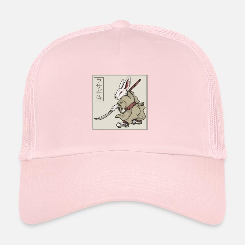 Samouraï de lapin d'art japonais avec épée Casquette trucker 