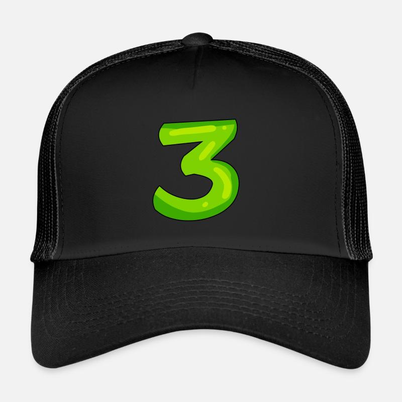 Digit 3 green - Trucker Cap - black/black