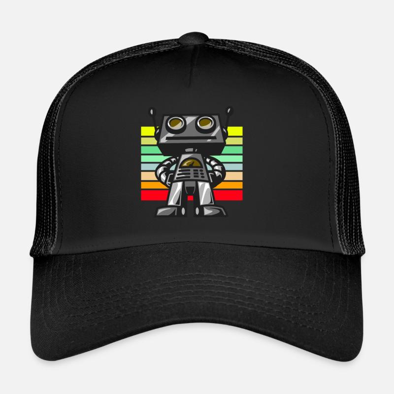 Robot retro sunset Trucker Cap