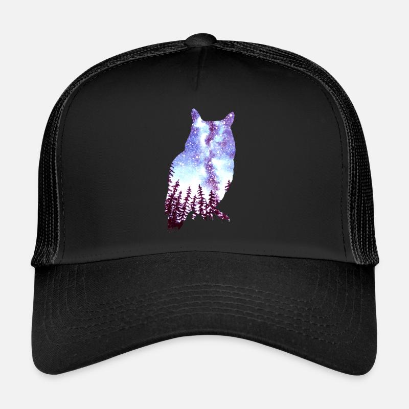 Owl Starry Sky Forest Trucker Cap