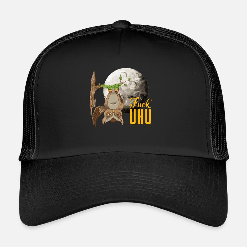 Eule mit Klebstoff Nachteule bzw Uhu Spruch Eulen Trucker Cap