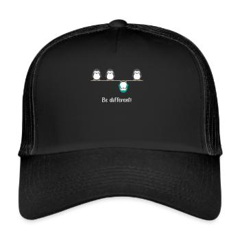 Soyez différent - pingouin amusant pingouins oiseau disant - Casquette trucker  - noir/noir - Devant
