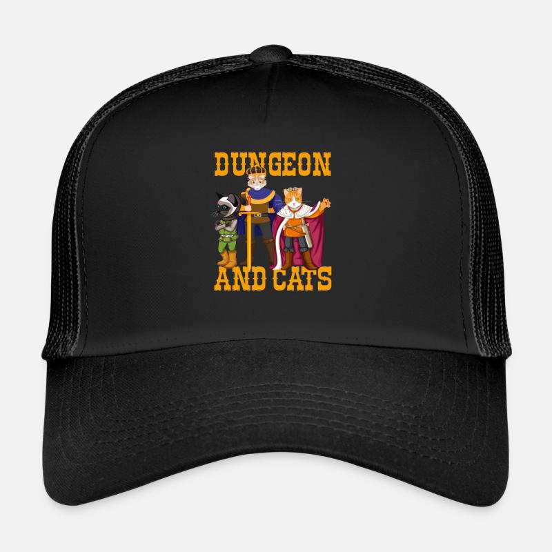 dungeon Katzen, dungeon Katzen Spiel, rpg, - Trucker Cap - Schwarz/Schwarz