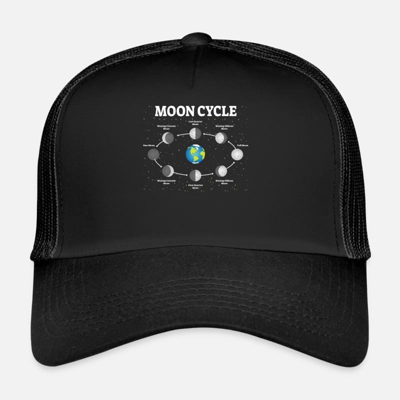 Phases de lune Moon Phases Lune Pleine Lune Astronomie Casquette trucker 