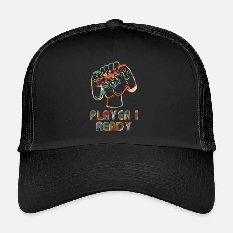 Player 1 Ready Gamer Gaming Controller Video Games - Casquette trucker - noir/noir