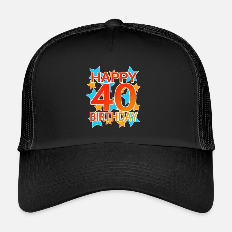 40 ans d’anniversaire Idée cadeau - Casquette trucker  - noir/noir