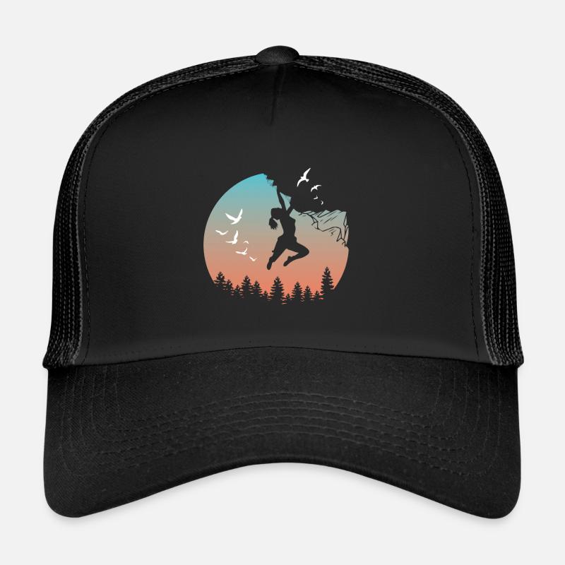 Klettern Silhouette Bergsteiger Sunset Natur Trucker Cap